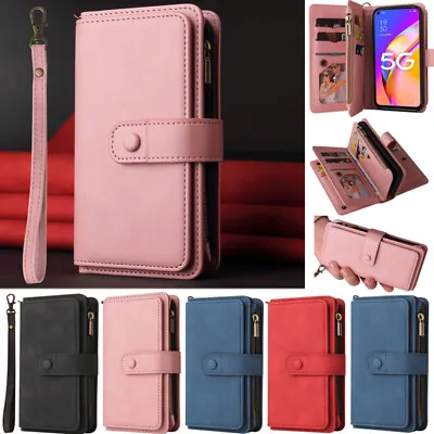$23.36 • Buy Zipper Wallet Leather Flip Cover Case For Oppo A78 A57 A77 A74 A94 A54 A96 A76