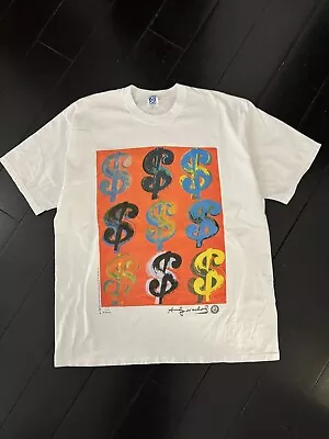 Vintage 1996 Andy Warhol Dollar Sign Pop Art T-Shirt - XL • $179