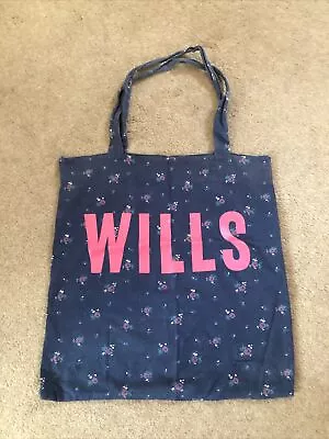 JACK WILLS 100% COTTON FLORAL TOTE SHOPPING BAG 17”x16” LARGE SIZE • £1.95