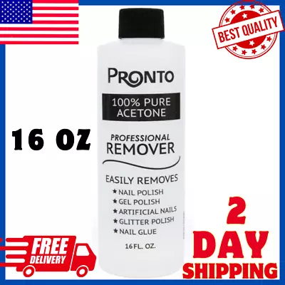 100% Pure Acetone Gel Polish Remover 16 OZ Removes Gel Dip Acrylic Nails & Glue • $26.99