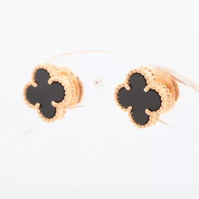Van Cleef & Arpels Sweet Alhambra Onyx Earing 750(YG) 2.7g • $2151.32