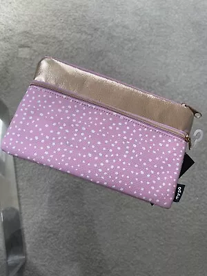 £4 • Buy Rose Gold Pink Polka Dot Zip Pencil Case Gifts Stationary Storage Bag Funky