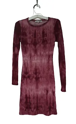Women's Velvet Torch Bodycon Dress Long Sleeve Velvet Purple Size XS • $19.99