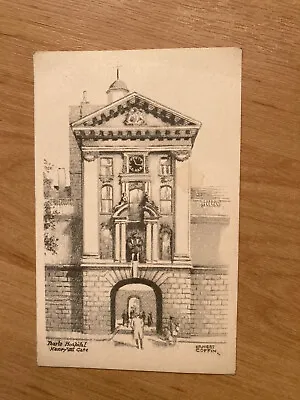 Barts Hospital Henry VIII Gate By Ernest Coffin Black & White Vintage Postcard • £2.50