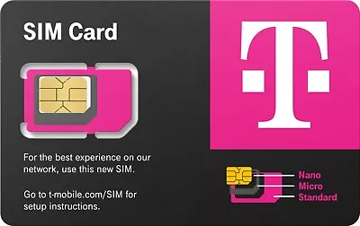 T-Mobile Pre-paid  Pre-Loaded   Activated Sim Card Choose Your Plan   $10-$60 • £47.24