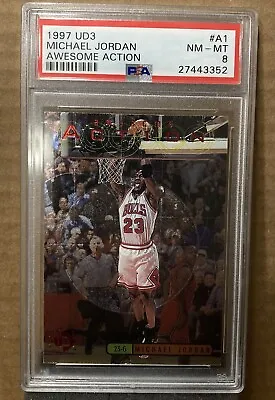 Michael Jordan Awesome Action 1997 UD3 A1 PSA 8 😍 It Really Is Awesome. • $99