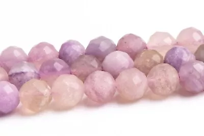 $5.79 • Buy 6MM Genuine Natural Purple Lepidolite Beads Grade A Faceted Round Loose Beads