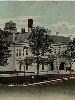 Antique 1908 Ephemera Postcard Indiana State Prison Michigan City IN Litho Print • $29.53
