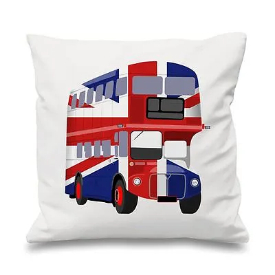 London Bus Union Jack 18  X 18  Cushion Cover - Buses Gift Present • £18.99