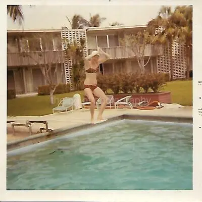 POOL SCENE Vintage FOUND PHOTOGRAPH Color ORIGINAL Snapshot 312 59 K • $14.80