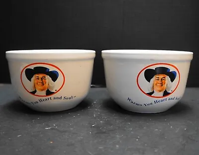 2 Quaker Oats 1999 Oatmeal Ceramic Bowl Warms You Heart And Soul Pair • $32