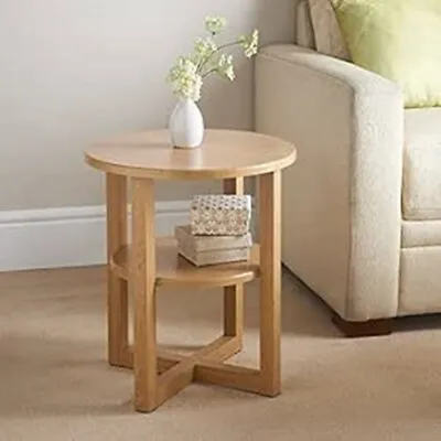 Small Oak Finish Side Table Lamp Plant Coffee Table Hallway Any Room Furniture • £29.99