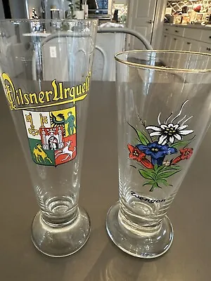 Vintage Set Of 2 German Beer Bier Glasses • $13.49