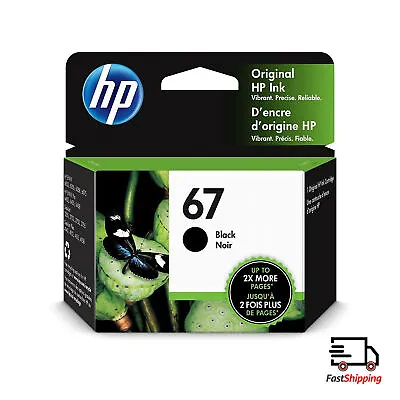 HP #67 Black Ink Cartridge 3YM56A NEW GENUINE • $17.95