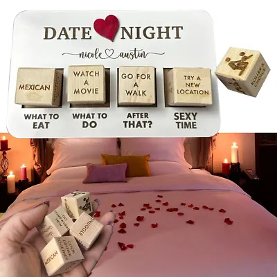 £7.39 • Buy Date Night Dice Wooden Couples Funny Romantic Anniversary Game Gifts For Him Her