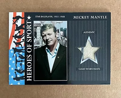 2009 Topps American Heritage Heroes Of Sport Mickey Mantle GW Pants Pinstripe 4A • $130