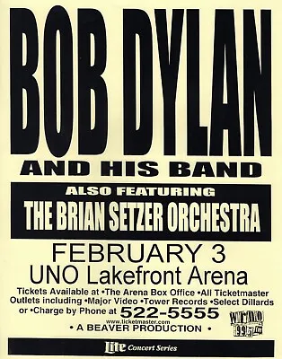 Bob Dylan~brian Setzer 1999 Concert Tour Poster Flyer-new Orleans-yellow • $14.99