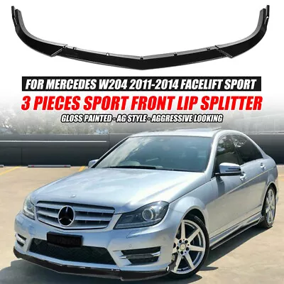 For Mercedes C-class W204 2011-2014 Facelift Sport Bumper Front Lip Splitter New • $77.19