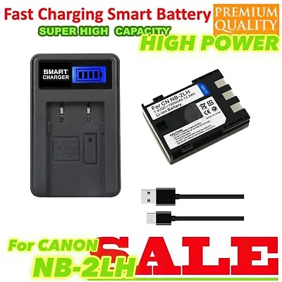 Battery + Charger For Canon NB-2L NB2L EOS 400D Digital Rebel XT XTi • $31.66