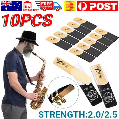 10pcs Saxophone Reeds Alto Sax Reed Sax Bamboo Reeds Strength 2.0 2.5 AU Stock • $9.25