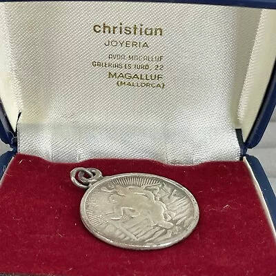 Vintage Saint Christopher Pendant Sterling Silver Birmingham 1957 • £22