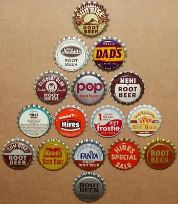 Vintage Soda Pop Bottle Caps ROOT BEER FLAVORS Lot Of 16 Different New Old Stock • $11.04