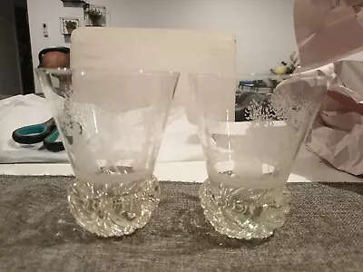 Two Mary Gregory Style Crystal  Glasses (KT2) • $18