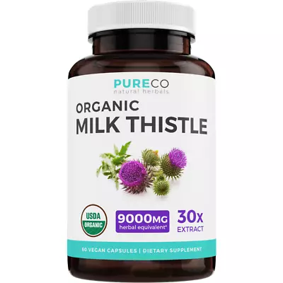 Pure Co. Organic Milk Thistle Extract (Vegan) - Super-Concentrated 4:1 Extract F • $15.97