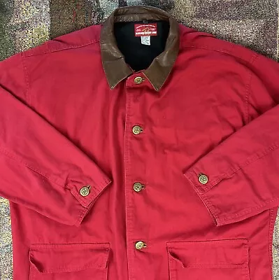 Vintage Marlboro Country Store Burgundy Red Button Up 3-In-1 Jacket Size XL • $29.99