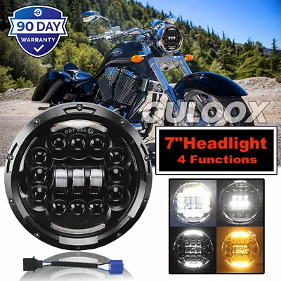 For Victory V92 C SC TC Cruiser Motorcycle 7  LED Headlight Hi/Lo Beam Ring DRL • $49.13