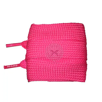 Mr Lacy Fatties - Neon Pink Fat Shoelaces (130cm Length | 25mm Width) • £6.49