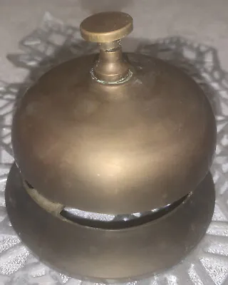 Vintage Brass Hotel Desk Reception Service Bell Tapper Works Unique Beautiful • $21.99