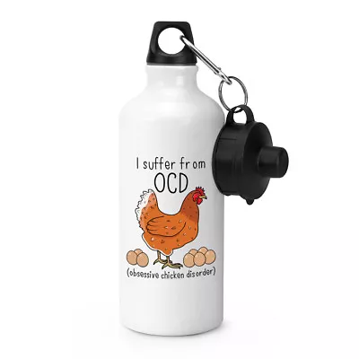 Chicken OCD Sports Drinks Bottle Camping Flask - Funny Animal Pet • $36.53