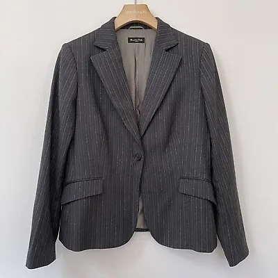 $48.50 • Buy Massimo Dutti Womens Blazer Jacket, Size 36 / 8, Wool Grey Classic Pockets