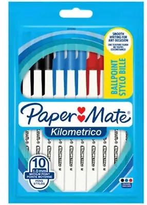 Paper Mate Kilometrico Ballpoint Pens  MultiColour Recycled Plastic. • £4.69