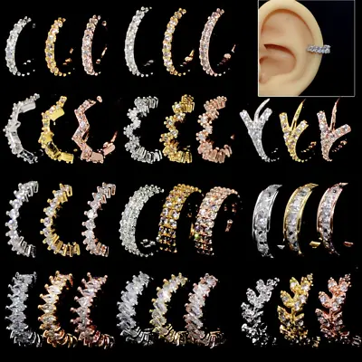 Cartilage Ring 18G Seamless Bend Ear Piercing Tragus Helix Hoop Zirconia • £2.99