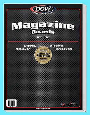 100 BCW MAGAZINE SIZE 8.5  X 11  BACKING BOARDS Storage White Backer 24pt 8-1/2  • $28.99