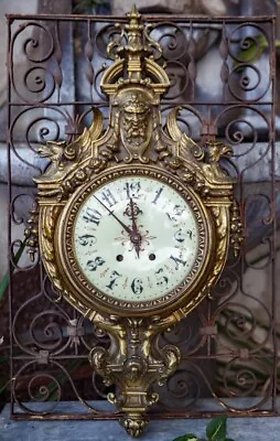 $6500 • Buy Rare French Gilt Bronze Louis XVI Neoclassic Cartel Clock Devil Satyr Style