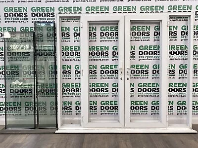 £799.95 • Buy Upvc French Doors White Sidelights Double Glazed External Plastic Pvcu Pvc Used