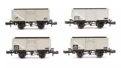 Graham Farish 'n' Gauge Rake Of 4 Br Light Grey 16t Steel Mineral Wagons • £49.50