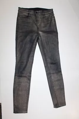 J Brand Super Skinny Jeans ALANA Blue GOLD DUST Shimmer Legging Stretch Size 27 • $29.27