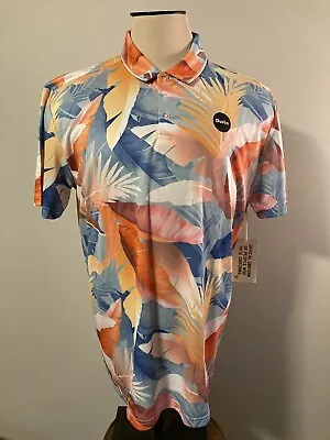 Duvin Design Floral Button Up Hawaiian Shirt Men Adult XL Short Sleeve 95% Poly • $6.49