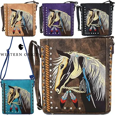 Western Style Cowgirl Horse Cross Body Handbag Women Purse Single Shoulder Bag • $35.95