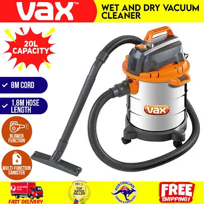 20L Wet & Dry Vacuum Cleaner And Blower Industrial Workshop Stainless Steel Vac • $158.27