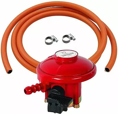 Patio Gas Regulator 27mm Clip On With Hose + 2 Clips Fits Calor / Flogas • £12.95