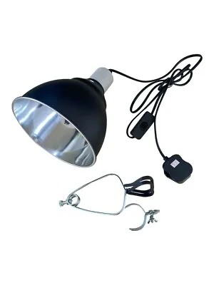 7” Reptile Clamp Lamp Holder Dome For Ceramic Heat Bulb Light Bulb With Bracket • £22.99