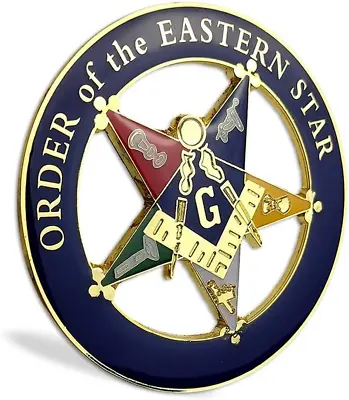 Order Of The Eastern Star Masonic Car Emblem Square Cut-Out Metal Auto Decal • $17.80