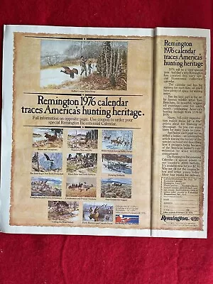 Vintage 1975 Print Ad For 1976 Remington Infamous Ammunition Calendar Ad • $6.90