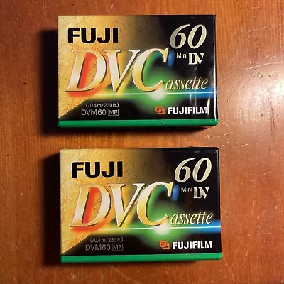 Fuji Film DVM60: DVC Digital Video Cassette 60 SP 90 LP Factory Sealed (2) • $11.99