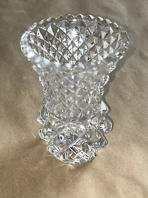 Lead Crystal  Diamond Point 5  Vase Saw Tooth Pineapple Design • $4.99